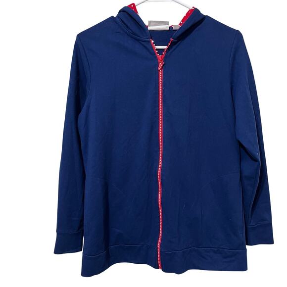 Quacker Factory Jackets & Blazers - Quacker Factory Knit Jacket Sz Small Hooded Lightweight‎ Soft Rhinestones Zip